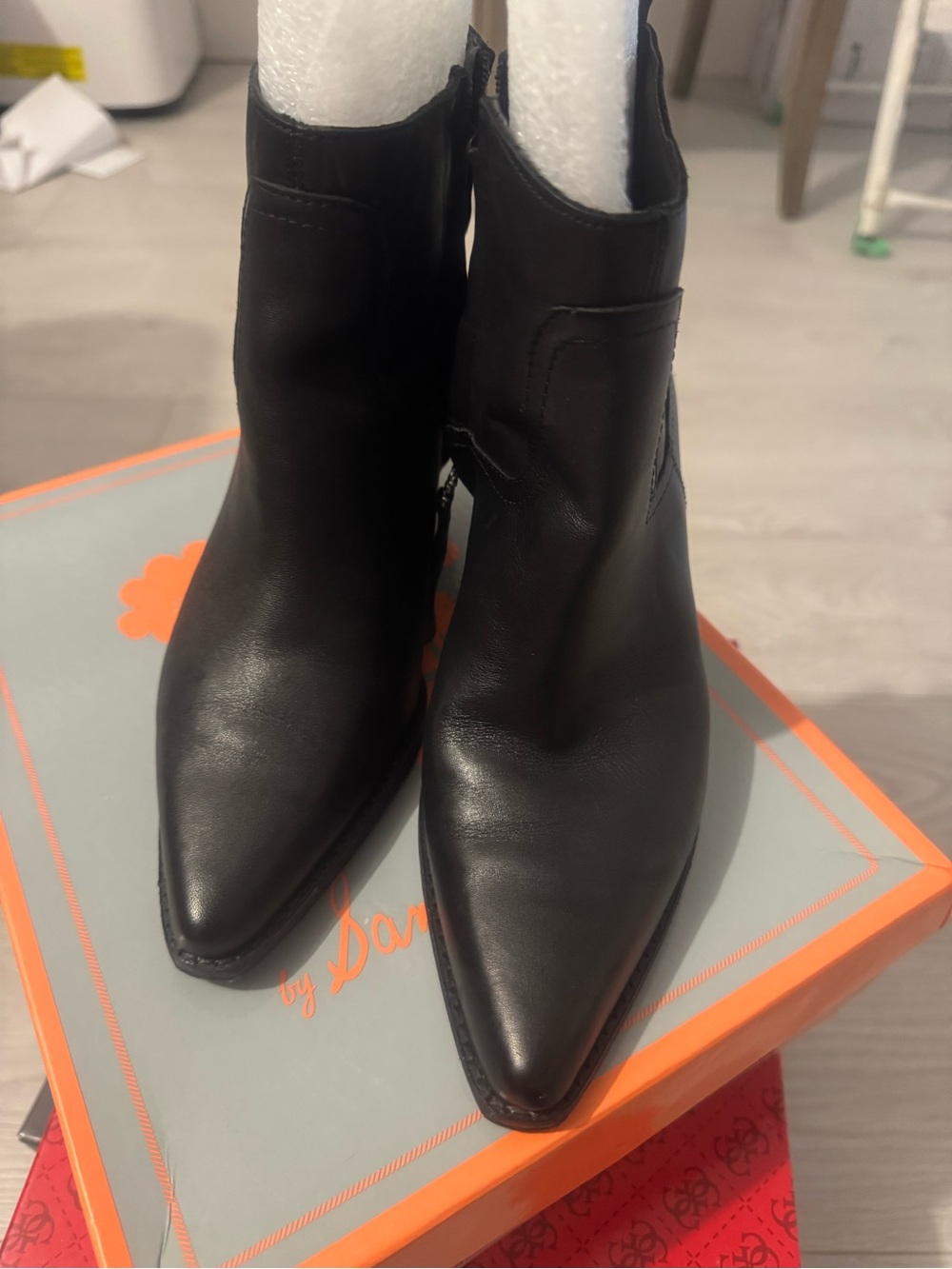 Sam Edelman Women's Black lLeather Ankle Boots